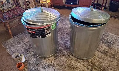 two trash bins